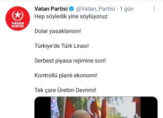 Vatan Partisi; Dolar yasaklansın!
