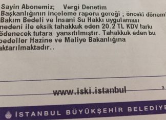 İBB’nin ‘İnsani Su Hakkı’ uygulaması ile tüketiciye verdiği ücretsiz suya vergi geldi.