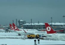 İstanbul’da kar nedeniyle uçuşlarda kısıtlama.