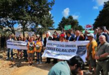Aydos Ormanı’na yapılmak istenen Millet Bahçesi projesine karşı eylem düzenlendi.
