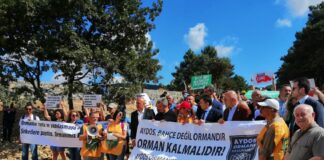 Aydos Ormanı’na yapılmak istenen Millet Bahçesi projesine karşı eylem düzenlendi.