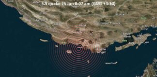İran Hürmüzgan eyaletinde 5,6 büyüklüğünde deprem meydana geldi.