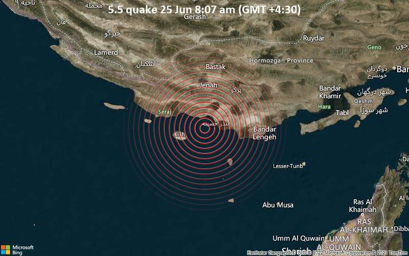 İran Hürmüzgan eyaletinde 5,6 büyüklüğünde deprem meydana geldi.
