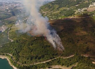 Kocaeli’de ormanlık alanda yangın çıktı; söndürme helikopterleri istendi.