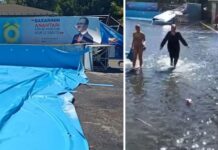 Fatih’te okul bahçesindeki havuz patladı; Bir kişi yaralandı, okulu su bastı!