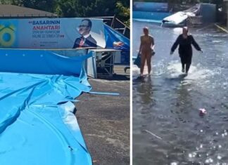 Fatih’te okul bahçesindeki havuz patladı; Bir kişi yaralandı, okulu su bastı!