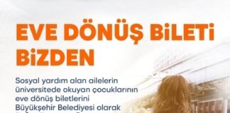 İzmir Büyükşehir Belediyesi’nden, bayramda memleketine gidecek üniversite öğrencilerine ulaşım yardımı.