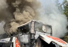 Metro Turizm’e ait içi yolcu dolu otobüs TEM’de alev alev yandı