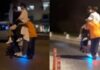Bunu da gördük; 1 kişilik elektrikli scooter’da 6 kişi!
