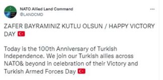 NATO, Twitter’dan Yunanistan’ın şikayeti üzerine 30 Ağustos kutlama mesajını sildi!