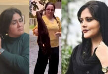 İranlı kadınlar bir kadınının kuşkulu ölümünü saçlarını kesip başörtülerini yakarak protesto ediyor!