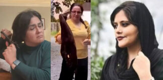 İranlı kadınlar bir kadınının kuşkulu ölümünü saçlarını kesip başörtülerini yakarak protesto ediyor!