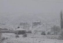 Bu fotoğraf bugün çekildi. Nisan ayında her yer beyaza büründü