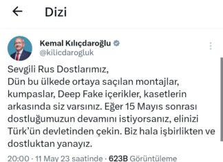Kılıçdaroğlu :”Sevgili Rus dostlarımız…”