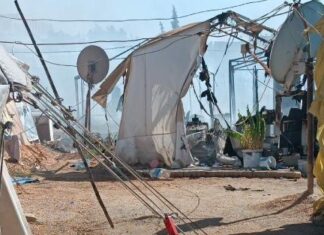 Hatay’da çadırkentte yangın; 50 çadır yandı;can kaybı yok