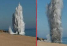 Şile denizindeki top mermileri imha edildi; imha sırasında deniz 30 metreye kadar yükseldi.