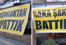 İflas ‘gırgırı’ … Bursa’da bir işletmeci iflasını ‘esprili’ pankartlarla duyurdu.