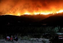 Çanakkale’de orman yangını etkisini artırıyor, alevler yeniden yükselmeye başladı.