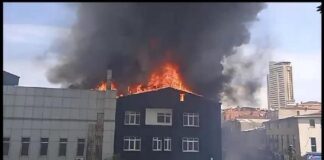 Ataşehir’de bir spor salonu yanıyor!