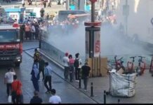 Vezneciler metro istasyonunda yangın!