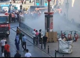 Vezneciler metro istasyonunda yangın!