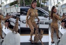 Fenomen Francia James yine yaptı yapacağını. Soyundu, vücudunu tamamen leopar desene boyadı, sokak sokak gezdi