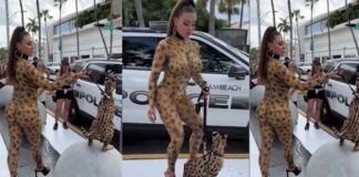 Fenomen Francia James yine yaptı yapacağını. Soyundu, vücudunu tamamen leopar desene boyadı, sokak sokak gezdi