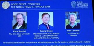 Fizik alanında 2023 Nobel Ödülü Pierre Agostini, Ferenc Krausz ve Anne L’Huillier’e verildi.