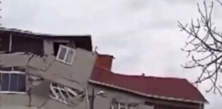 Facianın eşiğinden dönüldü. Ümraniye’de iki bina boşaltıldıktan sonra çöktü.