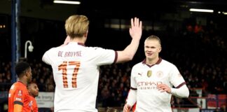 Maça damga vurdular. Erling Haaland 5 gol attı, Kevin De Bruyne 4 asist yaptı