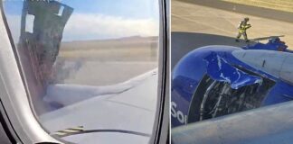 Artık bu Boeing’e ‘kapak’ olsun! Boeing 737-800’de motor kapağı koparak kanatlardan birine çarptı.