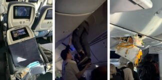 Yine bir türbülans vakası. Yaralananlar oldu; bir yolcu baş üstü dolaba sıkıştı