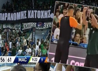 Panathinaikos-Maccabi maçında “Kıbrıs” provokasyonu. Ataman, sahaya girdi, oyundan atıldı