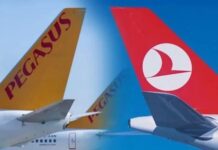 THY ve Pegasus’un bugünkü Beyrut seferleri iptal oldu