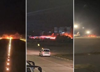 Faciaya kıl payı. Antalya Havalimanı’nda piste iniş yapan uçak alev aldı