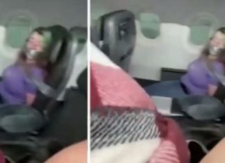 Yolcular, American Airlines’ın Teksas’a giden uçağının kapısını açmaya çalıştığı iddia edilen adamı bantladı