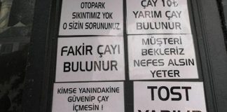 Boş tost, içi boş içli köfte, boş baklava derken sonunda bunu da gördük; Yarım çay, fakir çayı artık seçenekler arasında