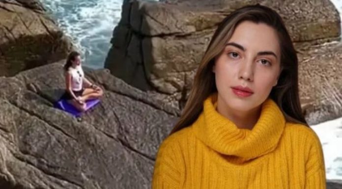 Kayalıklarda yoga yapan Rus oyuncuyu dalgalar yuttu!