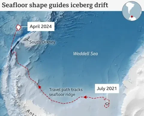 📽️Dünyanın en büyük buz dağı A23a serbest kaldı; buz dağı kuzeye doğru harekete başladı