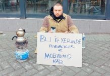 Çaydanlık ve tüplü tek kişilik oturma eylemi!