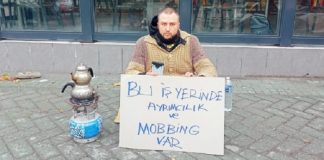 Çaydanlık ve tüplü tek kişilik oturma eylemi!