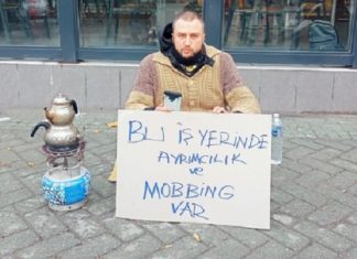 Çaydanlık ve tüplü tek kişilik oturma eylemi!