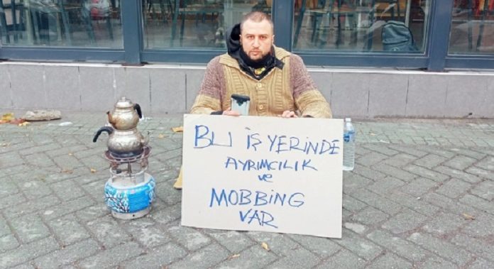 Çaydanlık ve tüplü tek kişilik oturma eylemi!