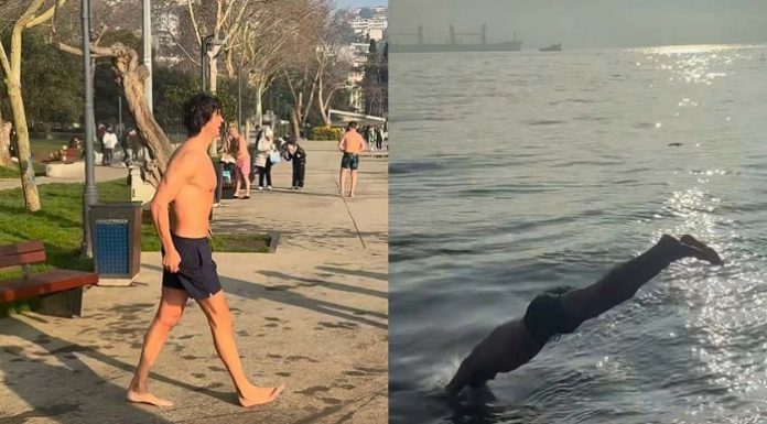 🎥Eski milli basketbolcunun kışın ortasında deniz keyfi