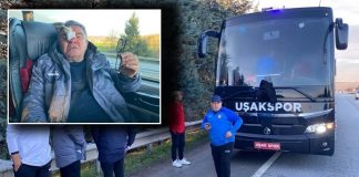 Sporda Şiddet; Deplasman dönüşü takım otobüsüne taşlı-sopalı saldırı. Sportif Direktörün burnu kırıldı