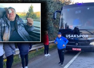 Sporda Şiddet; Deplasman dönüşü takım otobüsüne taşlı-sopalı saldırı. Sportif Direktörün burnu kırıldı