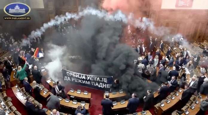 Burası Sırbistan Parlamentosu!