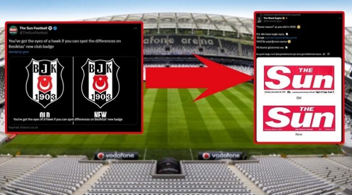 Logo Değişimini The Sun diline doladı, Beşiktaş’tan anında cevap geldi: ‘1992’de yaptığınız gibi, aynı sebepten’