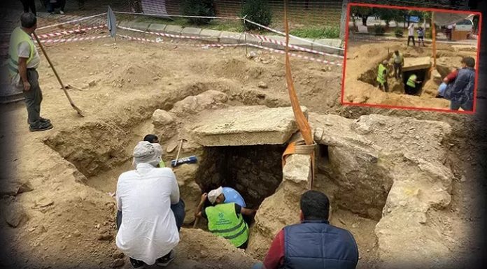 Aydın’da Roma dönemine ait mezar yol çalışmasında ortaya çıktı