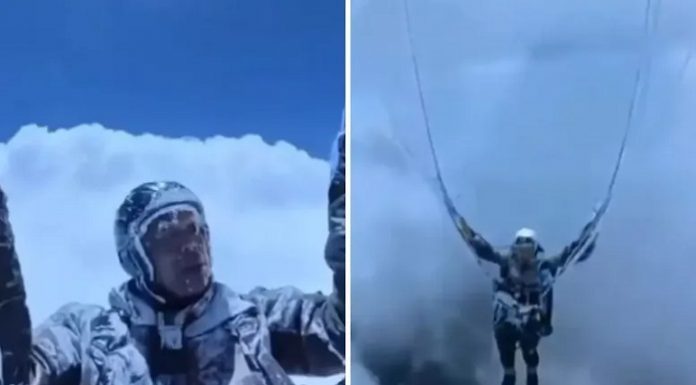 Paraşütçü, hortuma kapılıp 8.5 kilometre yükseğe çıkınca dondu!